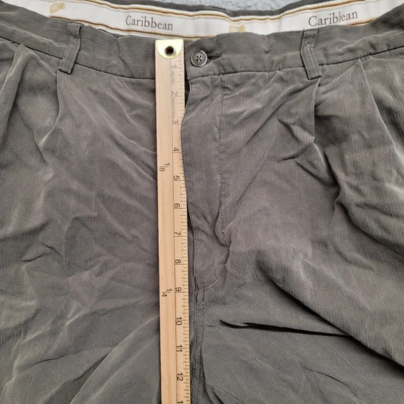 Caribbean Shorts Mens 40 Gray Cargo Outdoor Casual 9 Inseam Pockets Silk Pleated - Picture 10 of 11